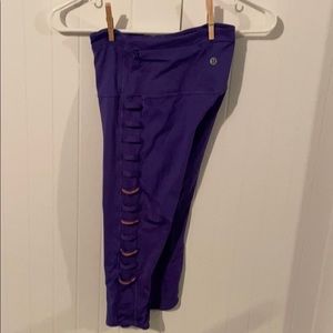 Lululemon 2 Crop Leggings Mesh Purple Yoga Pants